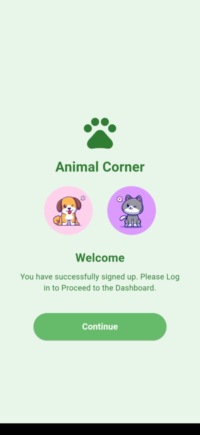 Animal Corner Mobile App