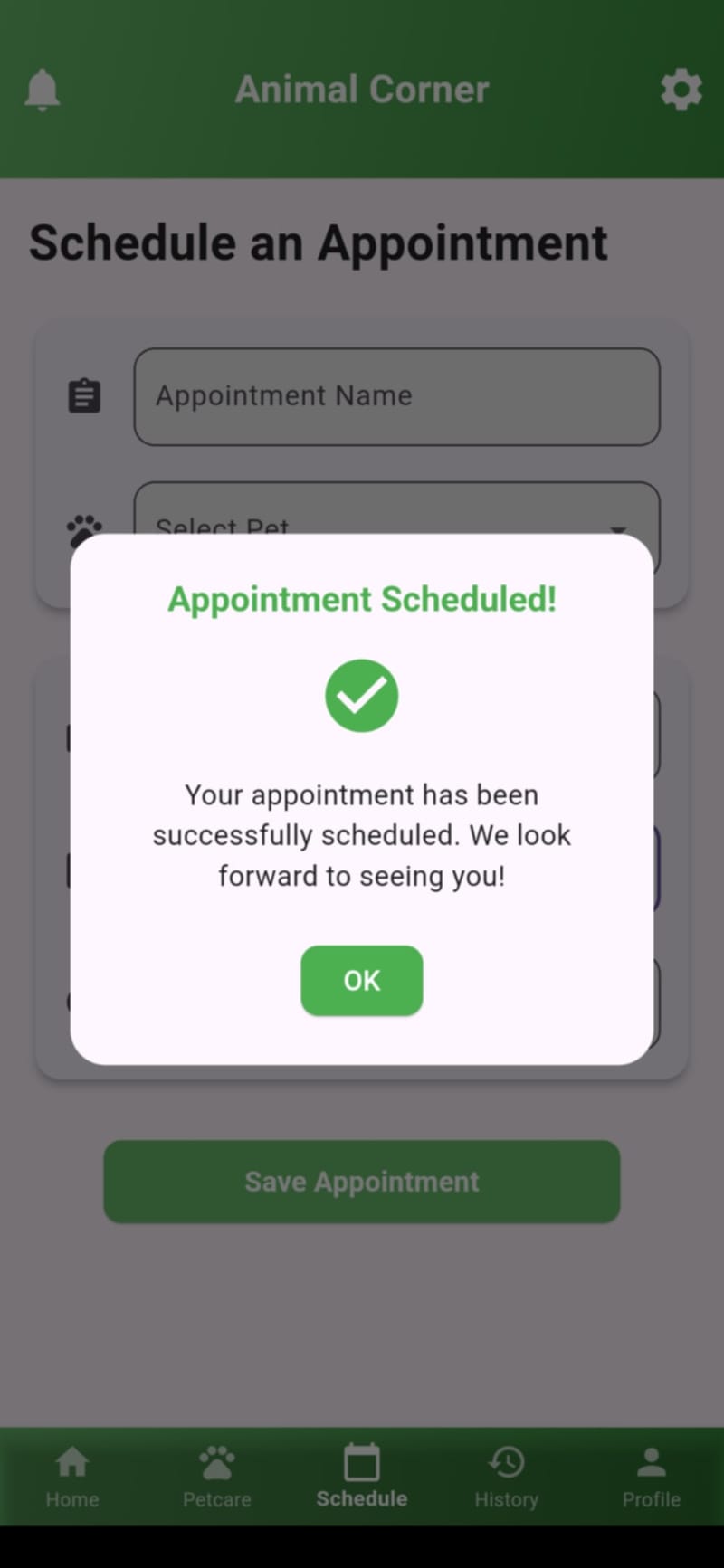 Animal Corner Mobile App