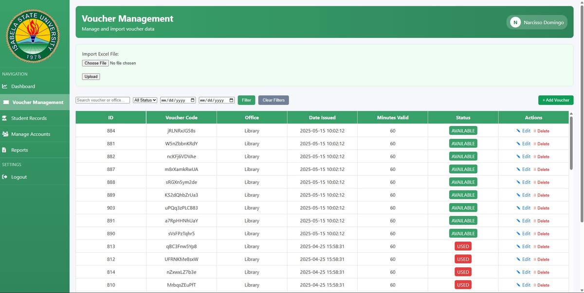 RFID Student Voucher Network Access System