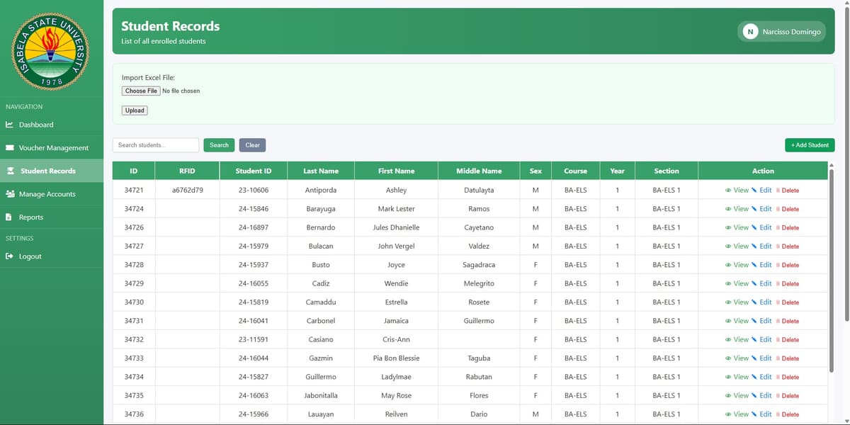 RFID Student Voucher Network Access System