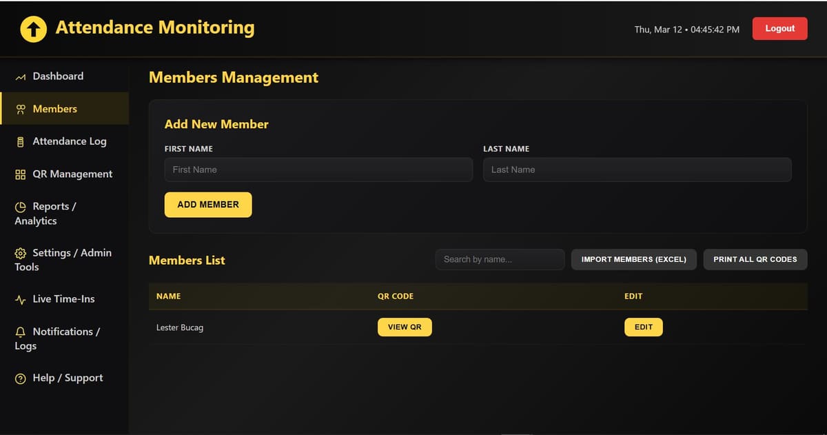 QR Code Attendance & DTR Management System