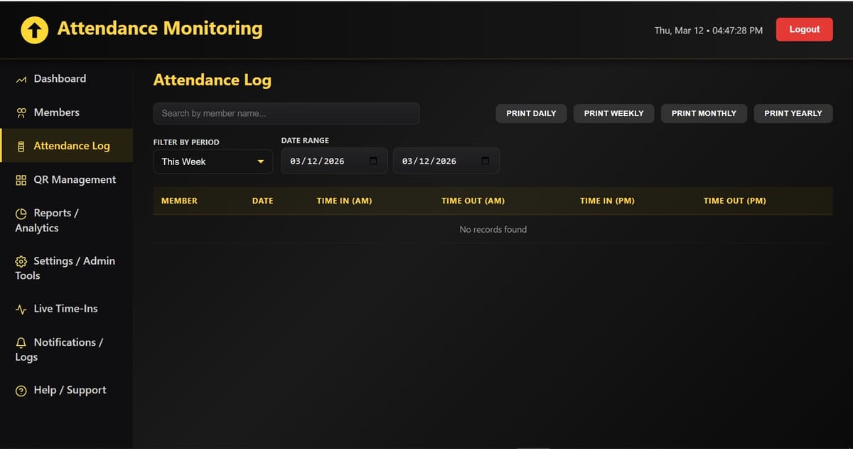 QR Code Attendance & DTR Management System