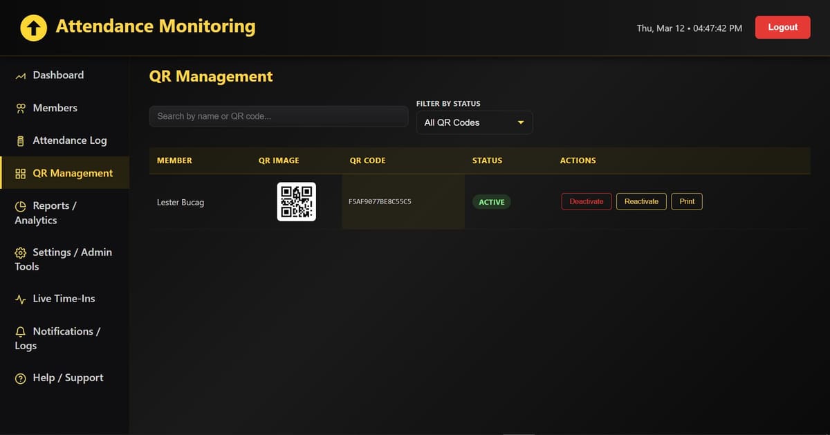 QR Code Attendance & DTR Management System